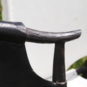 Low chair 'Marcel' in leather and wrought iron by Emery&Cie