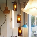 Cascade hanging light 'Tilda' with handmade glass lampshades from Emery&Cie - Amber