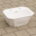 Double bathroom sink in green glazed porcelain by Villeroy & Boch