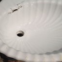 Double bathroom sink in green glazed porcelain by Villeroy & Boch