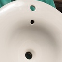 Double bathroom sink in green glazed porcelain by Villeroy & Boch