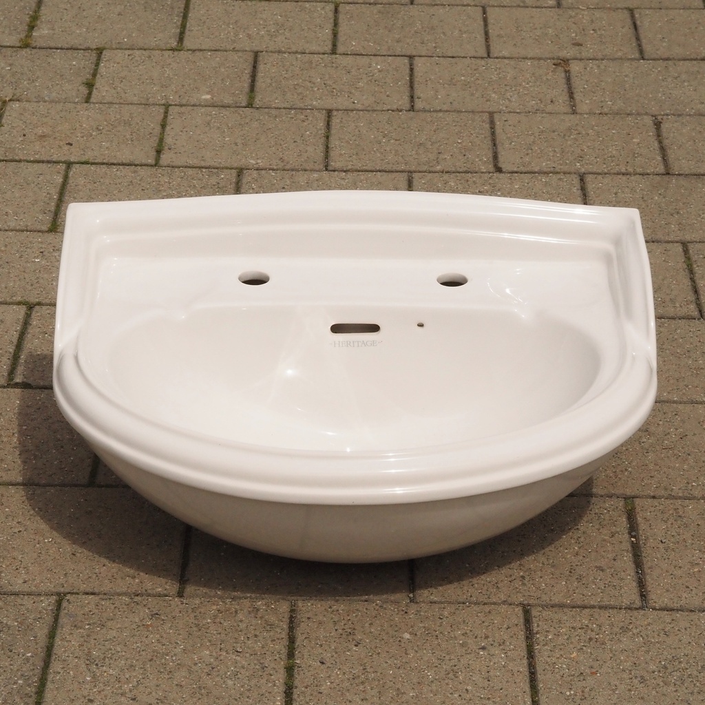 Double bathroom sink in green glazed porcelain by Villeroy & Boch