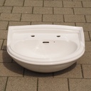 Double bathroom sink in green glazed porcelain by Villeroy & Boch