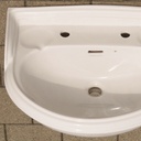 Double bathroom sink in green glazed porcelain by Villeroy & Boch