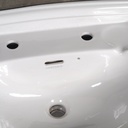 Double bathroom sink in green glazed porcelain by Villeroy & Boch