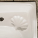 Double bathroom sink in green glazed porcelain by Villeroy & Boch