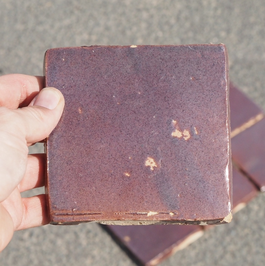 Handmade zellige tile in glazed terracotta by Emery&Cie (12 x 12 cm) - Purple