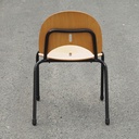 Black stackable chair by Pierre-Emmanuel Vandeputte - Low backrest (with various coloured corners)