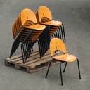 Black stackable chair by Pierre-Emmanuel Vandeputte - Low backrest (with various coloured corners)