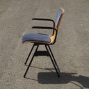 Black stackable chair by Pierre-Emmanuel Vandeputte - Low backrest (with various coloured corners)