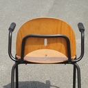 Black stackable chair by Pierre-Emmanuel Vandeputte - Low backrest (with various coloured corners)