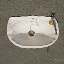 Double bathroom sink in green glazed porcelain by Villeroy & Boch