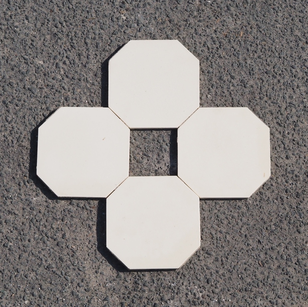 Reclaimed octogonal glazed ceramic tile by 'Boch Freres'