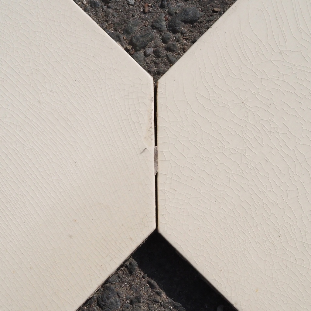 Reclaimed octogonal glazed ceramic tile by 'Boch Freres'