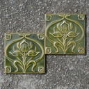 Handpainted glazed terracotta tile from the workshop of Agnès Emery (various sizes) - Only available in our physical shop