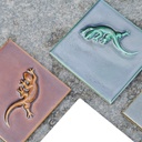 Handpainted glazed terracotta tile from the workshop of Agnès Emery (various sizes) - Only available in our physical shop