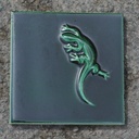 Embossed tile 'Lizard' in glazed terracotta by Emery&Cie (15 x 15 cm)