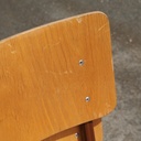 School chair in plywood and steel tube legs