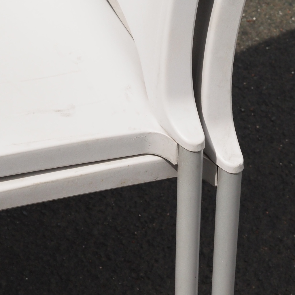 School chair in plywood and steel tube legs
