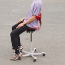 School chair in plywood and steel tube legs
