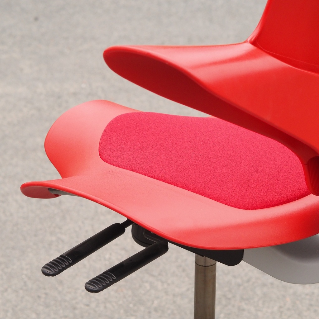 School chair in plywood and steel tube legs