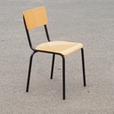 School chair in plywood and steel tube legs