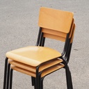 School chair in plywood and steel tube legs