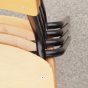 School chair in beech plywood and lacquered steel