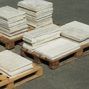 Travertine slabs from an office building in Paris (2,3 - 2,4 cm thick) - Sold per batch