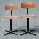 Stackable chair in varnished beech plywood and powder coated steel