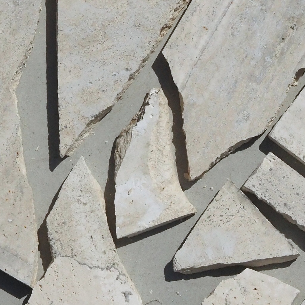 Batch of reclaimed travertine slabs for opus incertum (± 20m2) - Only in our physical shop
