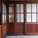 Door with flemish glass panels from Ixelles City Hall (H. 269 x W. 79,5 cm) - Left