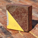 End grain parquet in afzelia wood from the former printing house of the Belgian National Bank  (7 x 7 cm)