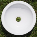 Double bathroom sink in green glazed porcelain by Villeroy & Boch