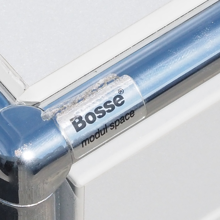 Drawer unit with key in grey lacquered steel by Bosse