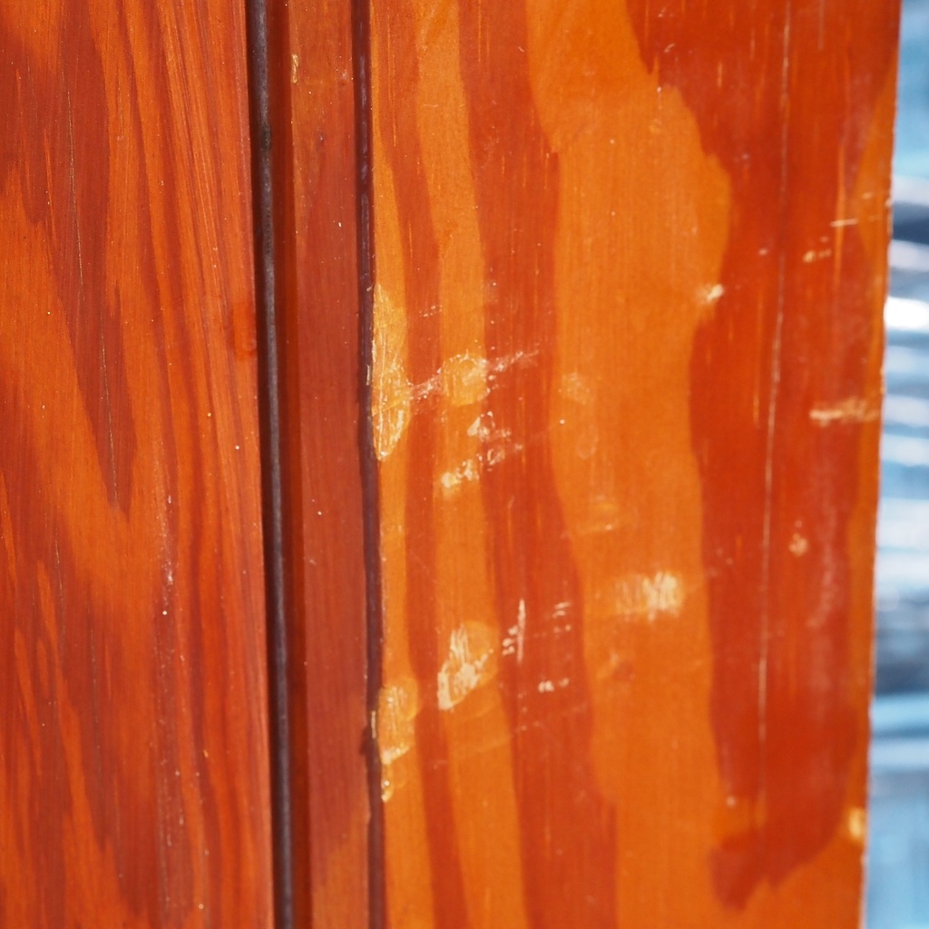 Door in varnished solid pine with textured glass panels (H. 216 x W. 82,7 cm) - Left