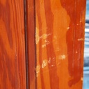 Door in varnished solid pine with textured glass panels (H. 216,5 x W. 82,8 cm) - Right