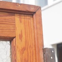 Door in varnished solid pine with textured glass panels (H. 216,5 x W. 82,8 cm) - Right