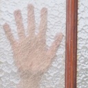 Door in varnished solid pine with textured glass panels (H. 216,5 x W. 82,8 cm) - Right