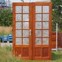 Door in varnished solid pine with textured glass panels (H. 216,5 x W. 82,8 cm) - Right