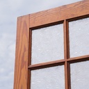 Door in varnished solid pine with textured glass panels (H. 216,5 x W. 82,8 cm) - Right
