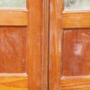 Door in varnished solid pine with textured glass panels (H. 216,5 x W. 82,8 cm) - Right