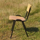 School chair in plywood and steel tube legs