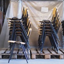 School chair in plywood and steel tube legs