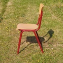 School chair in plywood and steel tube legs
