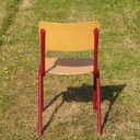 School chair in plywood and steel tube legs