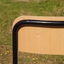 School chair in beech plywood and lacquered steel