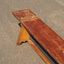 School chair in plywood and steel tube legs