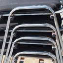 Stackable chair 'DSC 106' by Giancarlo Piretti for Anonima Castelli (ca. 1965) - With folding tablet