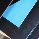 Square cafeteria table 'Aequus' by Pierre-Emmanuel Vandeputte - Black (with various coloured corners)